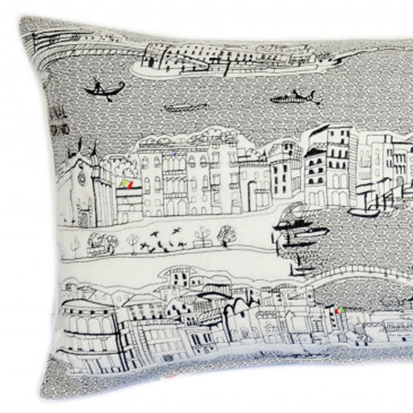 Homeroots 14" X 35" Cream Hometown Pride Wool Lumbar Throw Pillow   482625