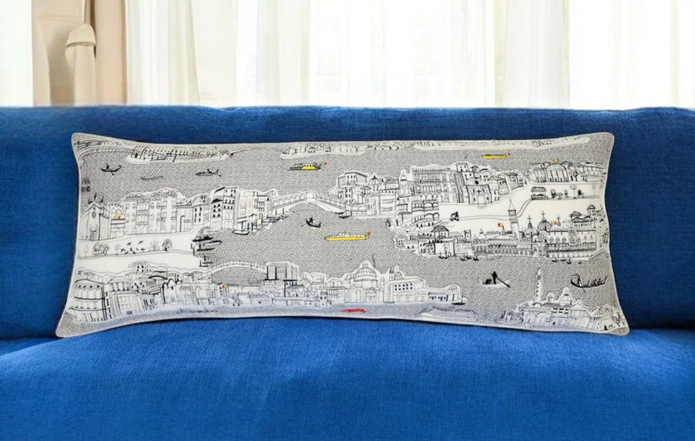 Homeroots 14" X 35" Cream Hometown Pride Wool Lumbar Throw Pillow   482625