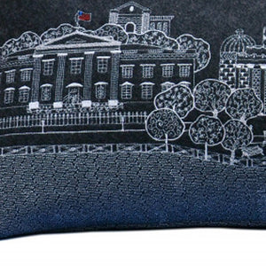 HomeRoots 14" Wool Lumbar Pillow - Stylish Black, Gray & White Washington, D.C. Skyline Decor for Home Elegance 482626