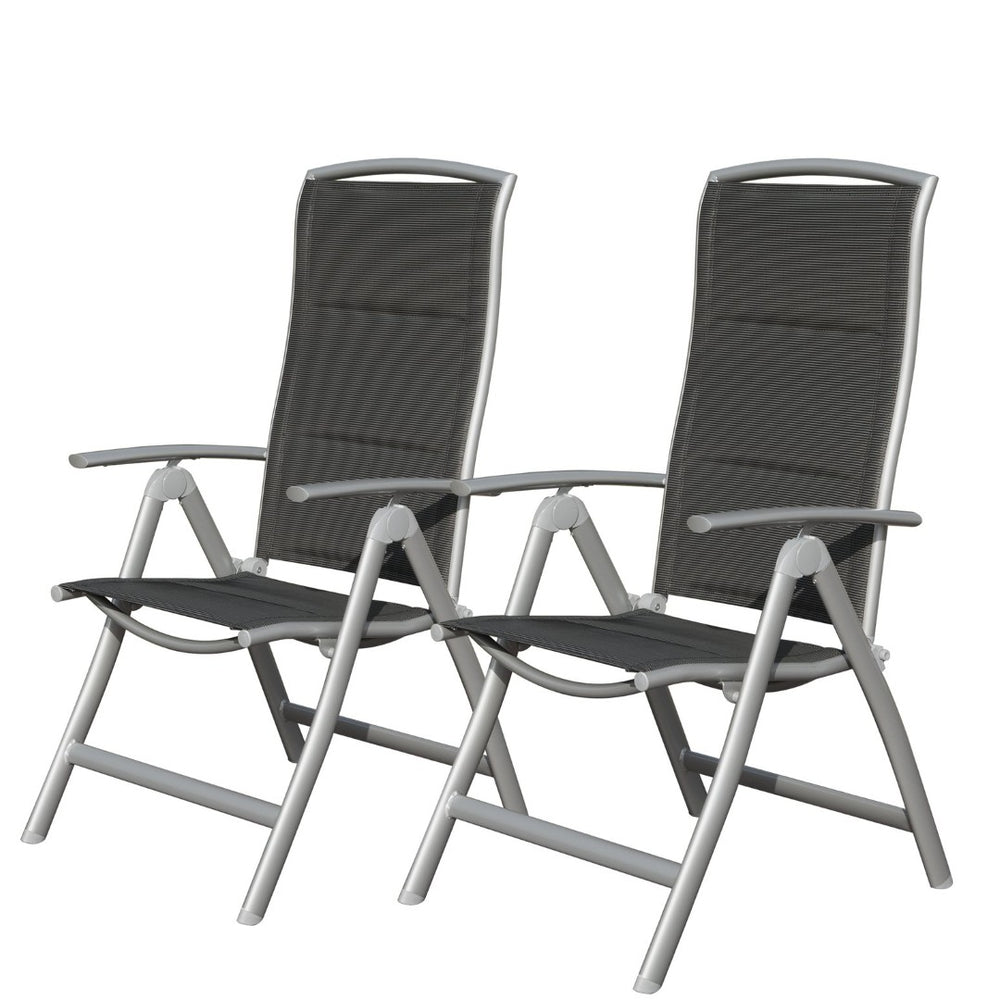 English Elm Patio Reclining Chairs Set Of 2 - Durable Aluminum Frame, Adjustable High Back, Soft Padded Seats W1859P210876-GIGA