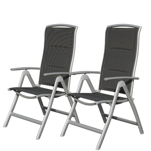 English Elm Patio Reclining Chairs Set Of 2 - Durable Aluminum Frame, Adjustable High Back, Soft Padded Seats W1859P210876-GIGA
