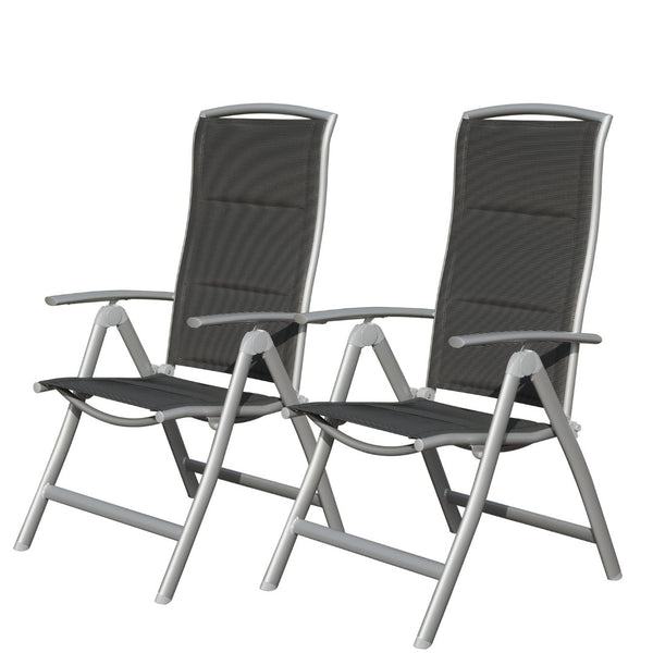 English Elm Patio Reclining Chairs Set Of 2 - Durable Aluminum Frame, Adjustable High Back, Soft Padded Seats W1859P210876-GIGA