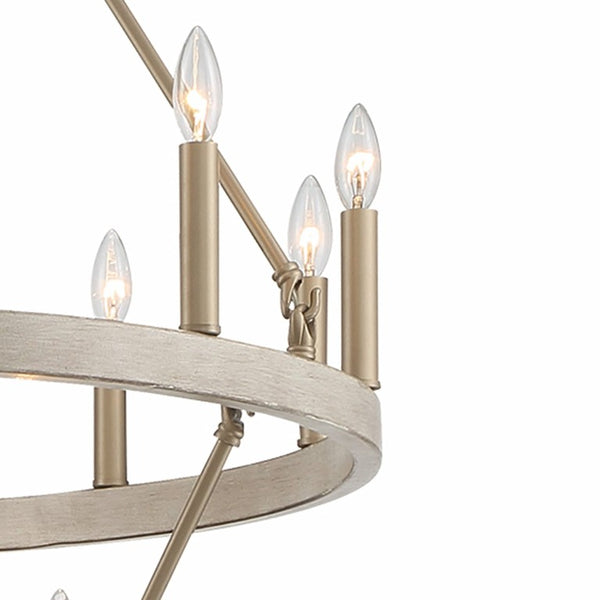 Brass Dimmable Multi-light Chandelier Elegant Metal Fixture for Dining or Entryway