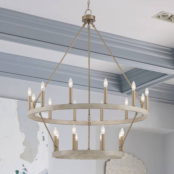 Brass Dimmable Multi-light Chandelier Elegant Metal Fixture for Dining or Entryway