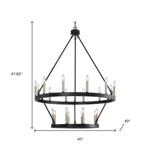 Black Dimmable Multi Light Metal Chandelier for Dining Room or Entryway Decor