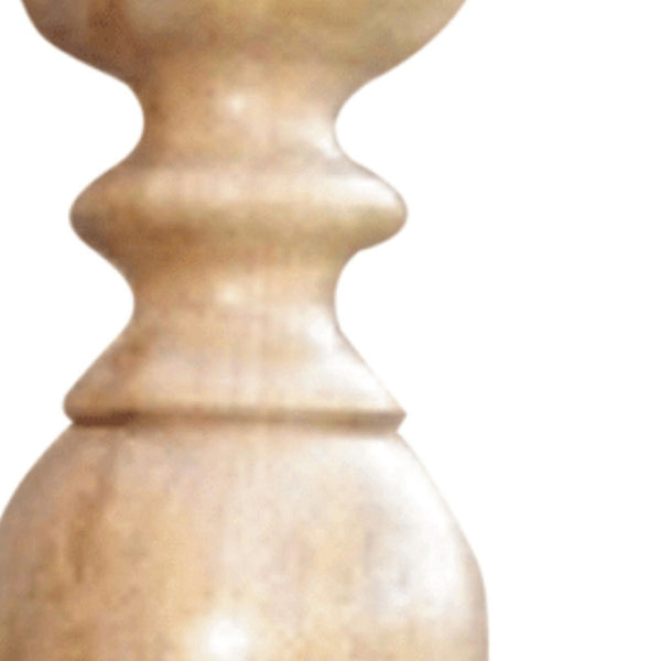 HomeRoots 24" Elegant Natural Solid Wood Floor Candle Holder - Rustic Chic Décor for Home & Events 482663