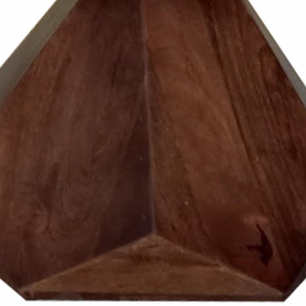 Homeroots 32" Brown And White Solid Wood And Marble Geo Coffee Table   482664