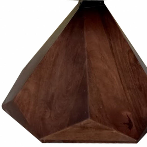 Homeroots 32" Brown And White Solid Wood And Marble Geo Coffee Table   482664