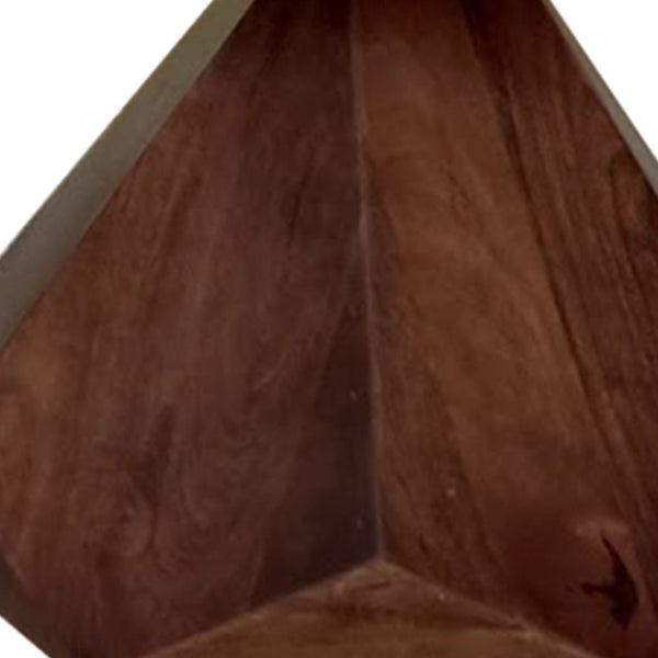 Homeroots 32" Brown And White Solid Wood And Marble Geo Coffee Table   482664