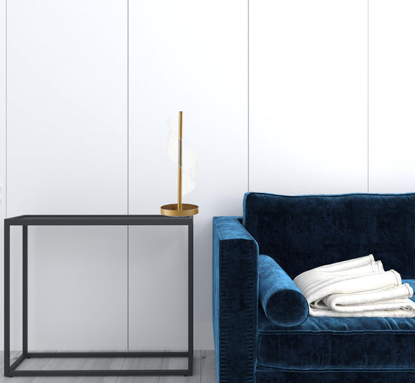 Homeroots 19" Gold Modern Swirl Metal And  Acrylic Led Table Lamp   482669