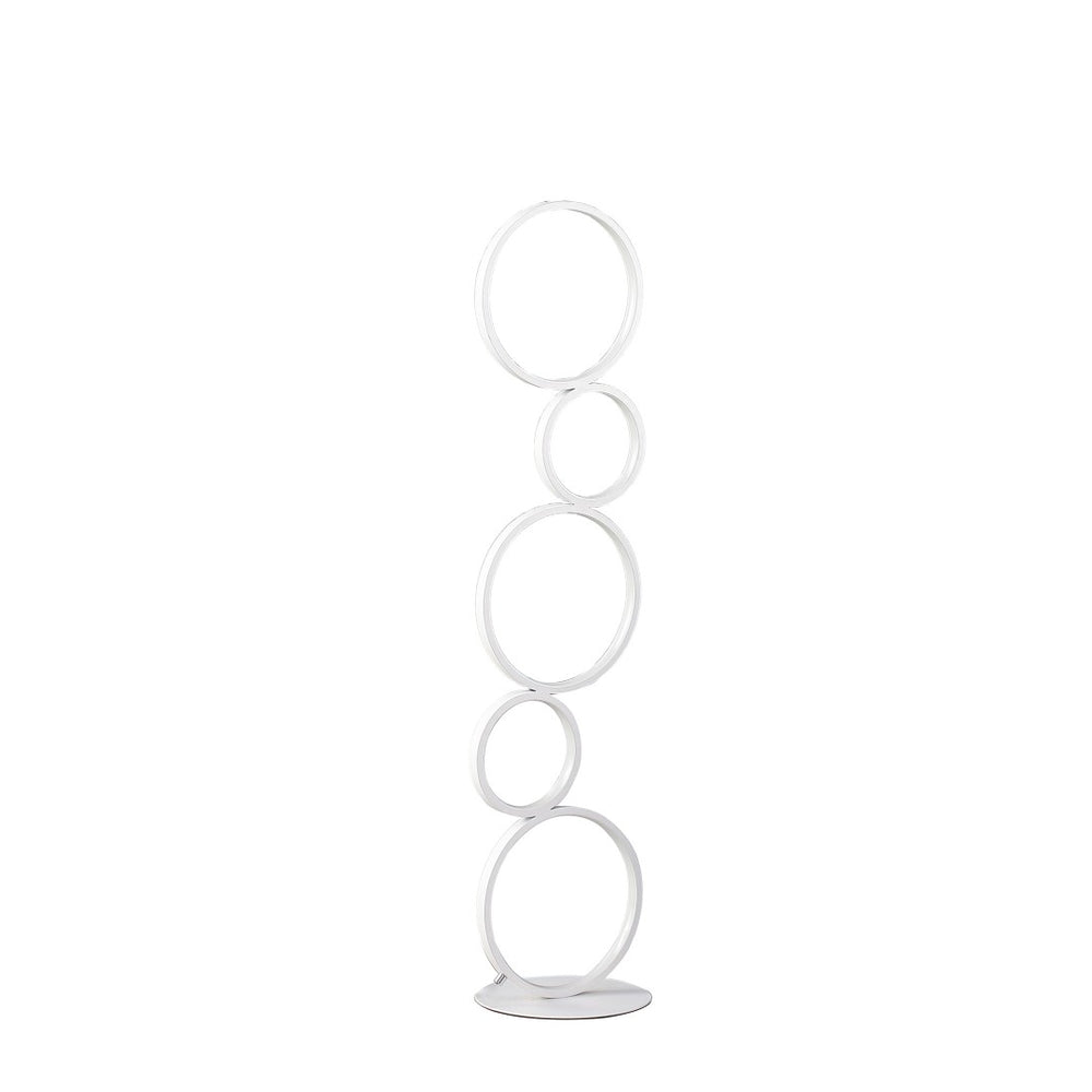 HomeRoots 39" White Metal Geometric LED Table Lamp - Modern Art Décor, Adjustable Brightness & Energy-Efficient Lighting 482678