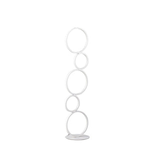 HomeRoots 39" White Metal Geometric LED Table Lamp - Modern Art Décor, Adjustable Brightness & Energy-Efficient Lighting 482678