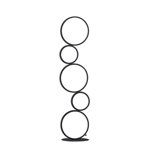 HomeRoots 39" Abstract Five Circle Geometric Sculpture LED Table Lamp for Modern Home Décor and Illumination Matte Black 482679