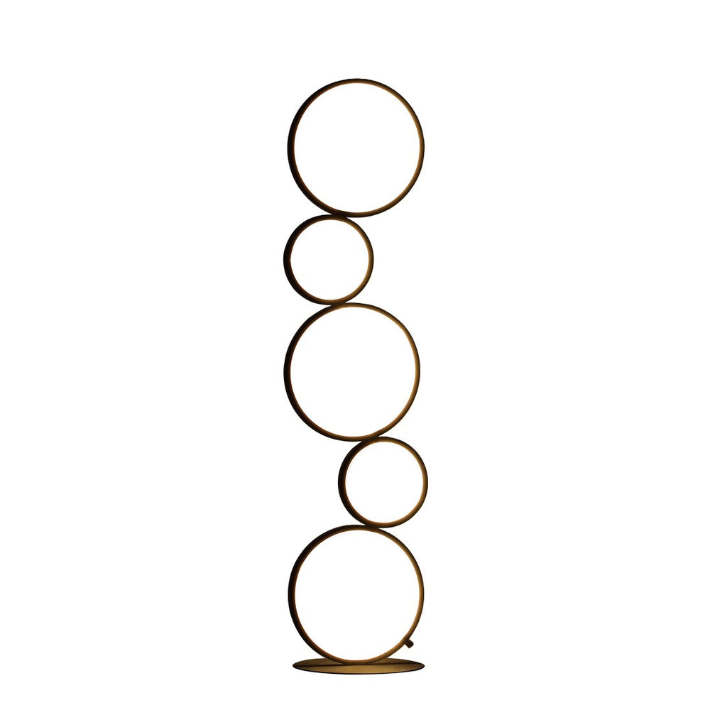 HomeRoots 39" Abstract Five Circle Geometric Sculpture LED Table Lamp for Modern Home Décor and Illumination Matte Black 482679
