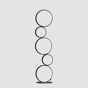 HomeRoots 39" Abstract Five Circle Geometric Sculpture LED Table Lamp for Modern Home Décor and Illumination Matte Black 482679