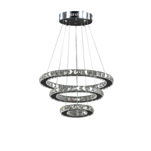 Homeroots Silver Metal And Crystals Led Dimmable Chandelier   482687