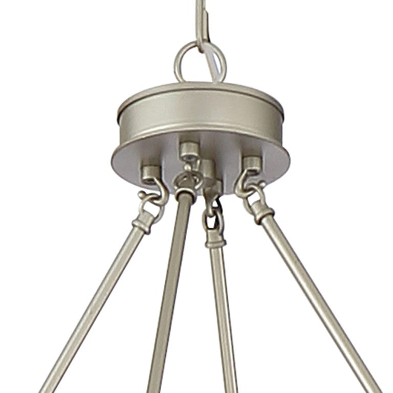 HomeRoots Silver Twelve Light Dimmable Metal Chandelier for Glamorous Dining and Foyer Spaces 482692