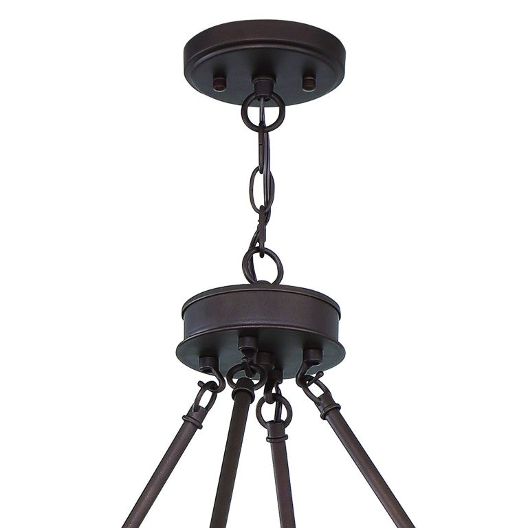 HomeRoots Bronze Twelve Light Dimmable Metal Chandelier for Elegant Dining and Foyer Spaces 482695