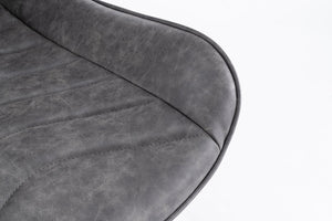 English Elm Mid-Century Modern Swivel Wingback Dining Chair Set Of 2 - Elegant Leather Accent Chairs In Dark Gray T3903P405992