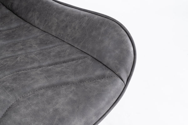 English Elm Mid-Century Modern Swivel Wingback Dining Chair Set Of 2 - Elegant Leather Accent Chairs In Dark Gray T3903P405992