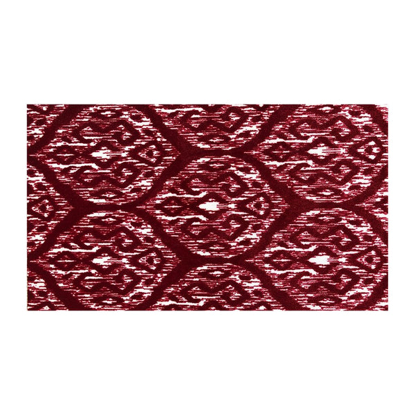 Homeroots 2' X 4' Red And White Ikat Tufted Washable Non Skid Area Rug  Nylon 482717