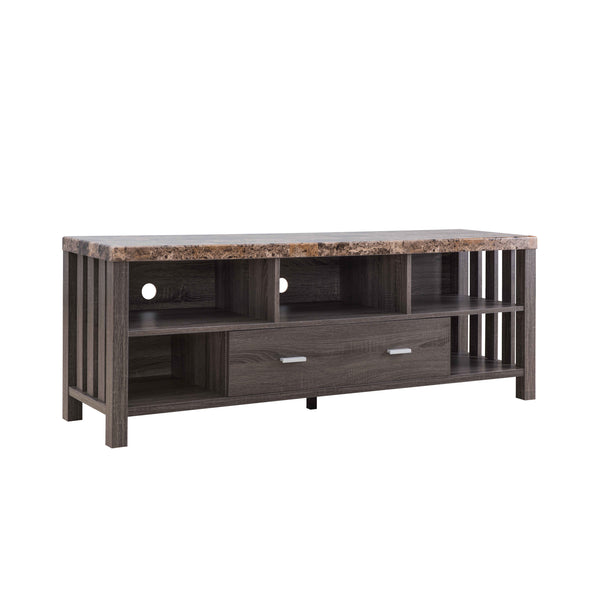 Homeroots 60" Gray Enclosed Storage Tv Stand  Manufactured Wood 482789