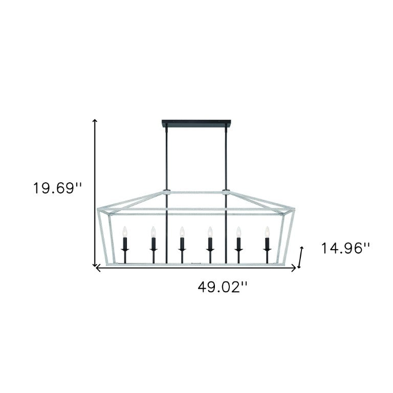Candle Style Six Light Dimmable Metal Chandelier for Elegant Dining and Living Spaces