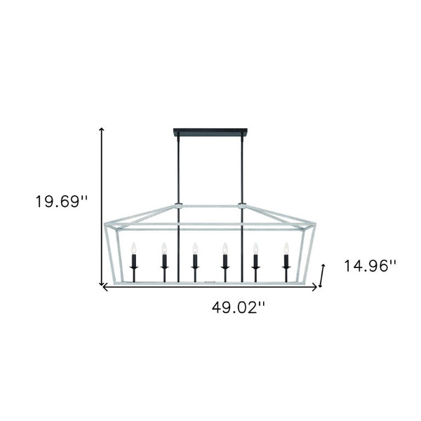 Candle Style Six Light Dimmable Metal Chandelier for Elegant Dining and Living Spaces