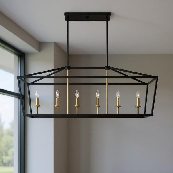 Candle Style Six Light Dimmable Metal Chandelier for Elegant Dining and Living Spaces