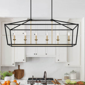 Candle Style Six Light Dimmable Metal Chandelier for Elegant Dining and Living Spaces