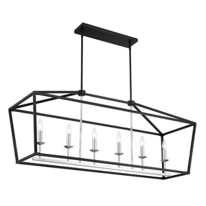 Candle Style Six Light Dimmable Metal Chandelier for Elegant Dining and Living Spaces