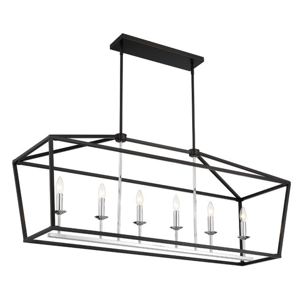 Candle Style Six Light Dimmable Metal Chandelier for Elegant Dining and Living Spaces
