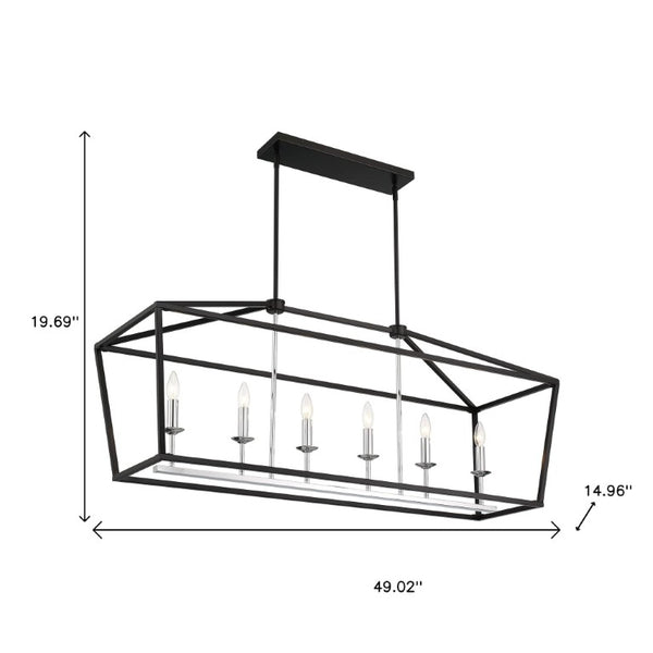 Candle Style Six Light Dimmable Metal Chandelier for Elegant Dining and Living Spaces