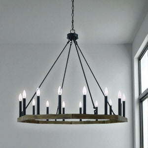 Brown Metal Dimmable Multi Light Chandelier Candle Style Fixture for Dining Rooms