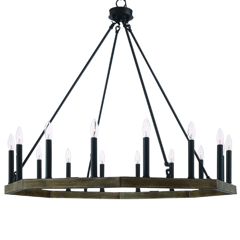 HomeRoots Brown Metal Dimmable Multi Light Chandelier Candle Style Fixture for Dining Rooms 482819