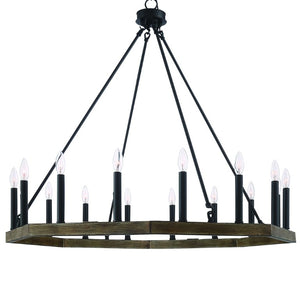 HomeRoots Brown Metal Dimmable Multi Light Chandelier Candle Style Fixture for Dining Rooms 482819