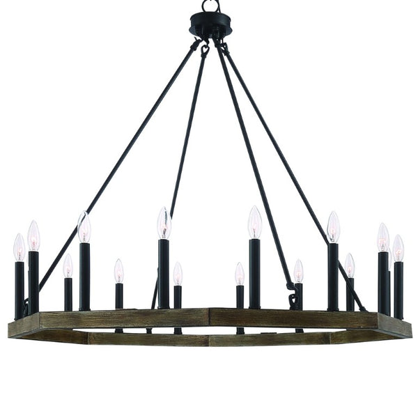 HomeRoots Brown Metal Dimmable Multi Light Chandelier Candle Style Fixture for Dining Rooms 482819