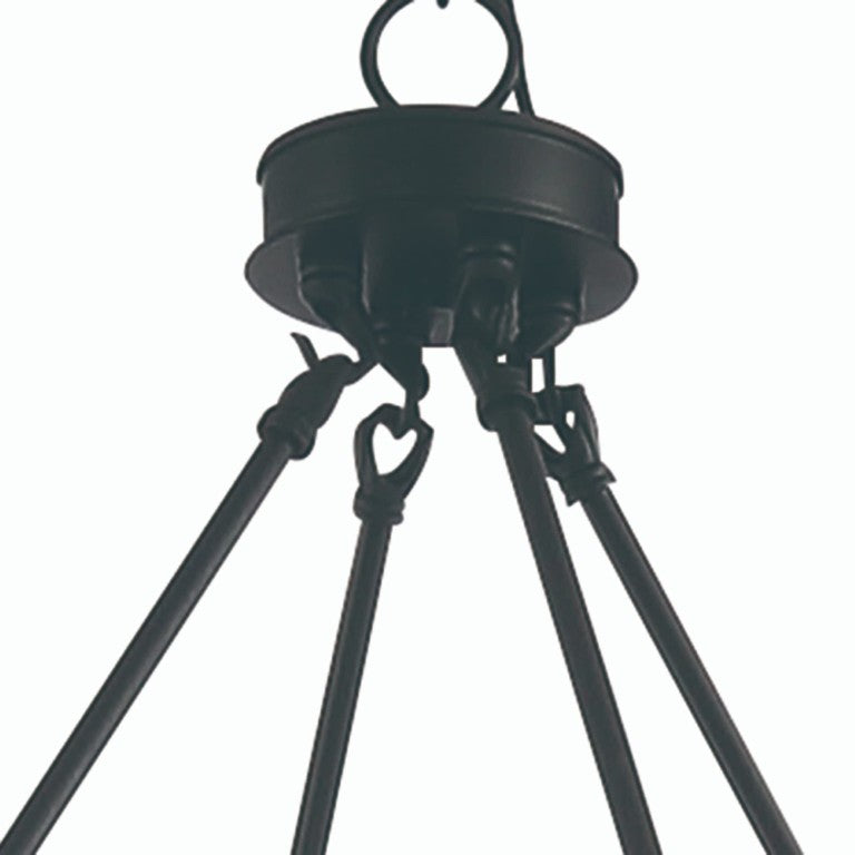 HomeRoots Brown Metal Dimmable Multi Light Chandelier Candle Style Fixture for Dining Rooms 482819