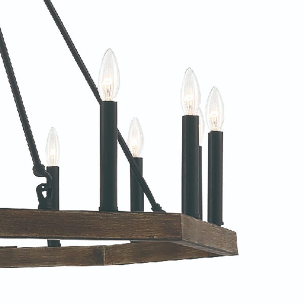 Brown Metal Dimmable Multi Light Chandelier Candle Style Fixture for Dining Rooms