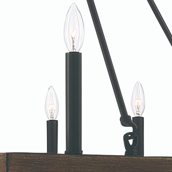 Brown Metal Dimmable Multi Light Chandelier Candle Style Fixture for Dining Rooms