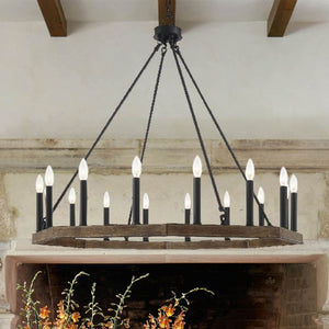Brown Metal Dimmable Multi Light Chandelier Candle Style Fixture for Dining Rooms