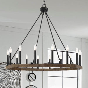 Brown Metal Dimmable Multi Light Chandelier Candle Style Fixture for Dining Rooms