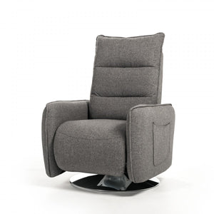 Homeroots 31" Grey Fabric Modern Recliner Chair   482821