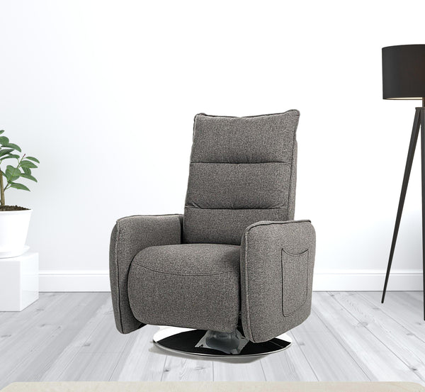 Homeroots 31" Grey Fabric Modern Recliner Chair   482821