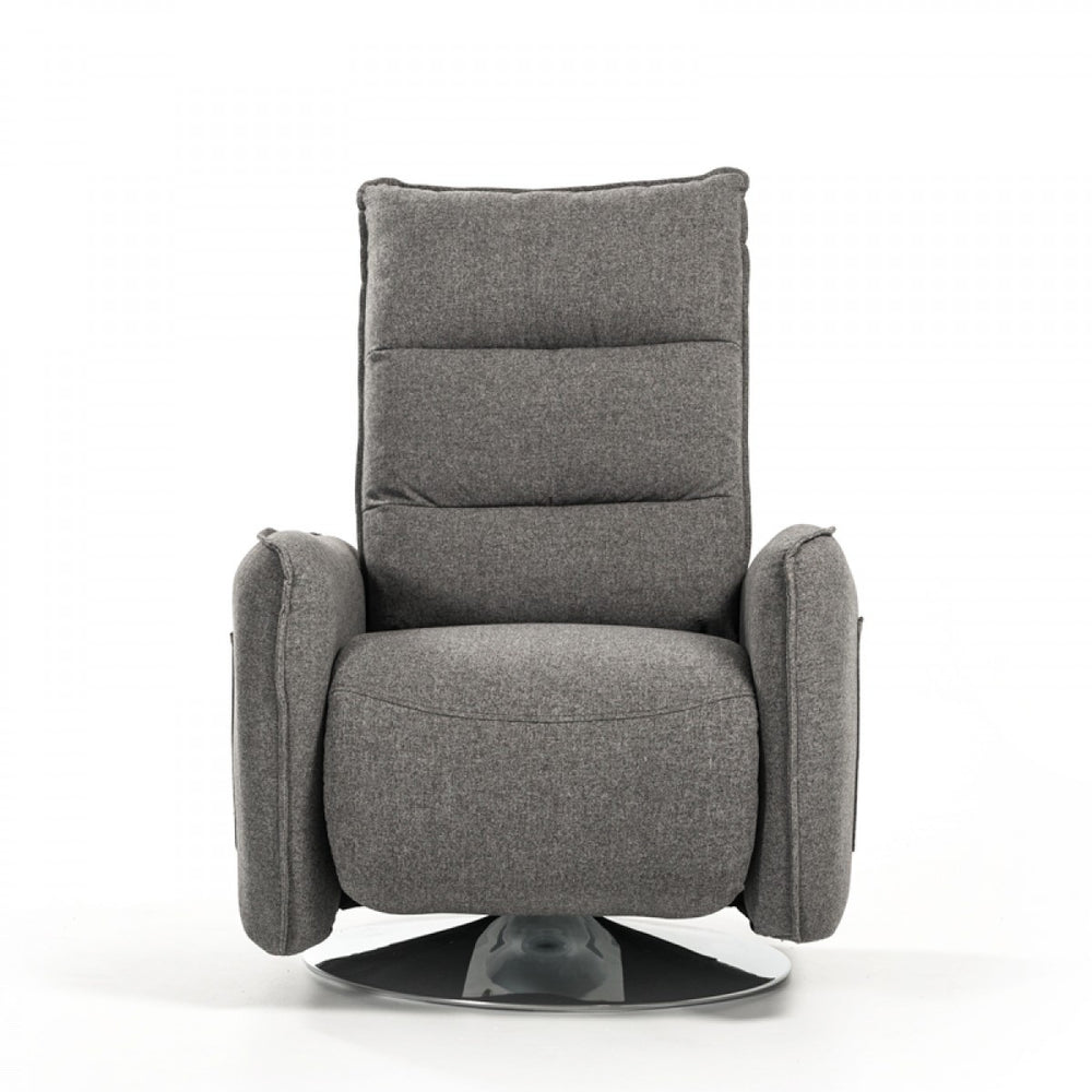 Homeroots 31" Grey Fabric Modern Recliner Chair   482821