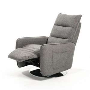 Homeroots 31" Grey Fabric Modern Recliner Chair   482821