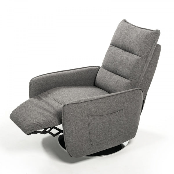 Homeroots 31" Grey Fabric Modern Recliner Chair   482821