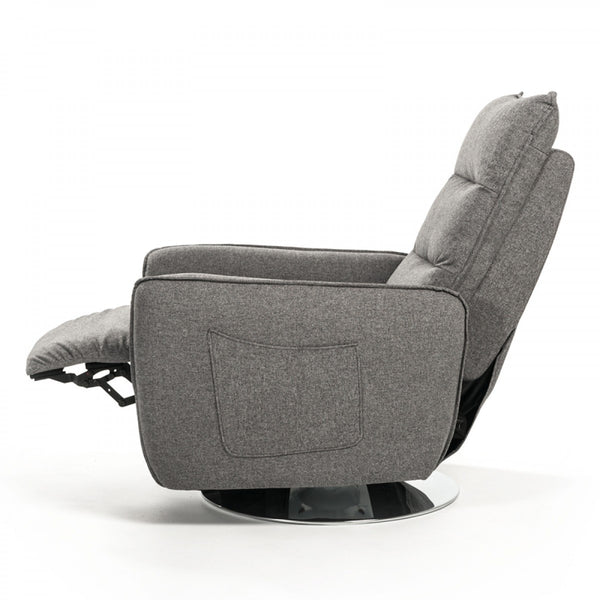 Homeroots 31" Grey Fabric Modern Recliner Chair   482821