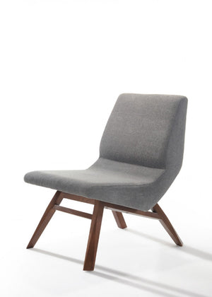 HomeRoots 22" Gray and Brown Upholstered Lounge Chair Set with Ottoman – Stylish Comfort for Any Space! 482823