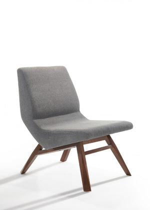 HomeRoots 22" Gray and Brown Upholstered Lounge Chair Set with Ottoman – Stylish Comfort for Any Space! 482823